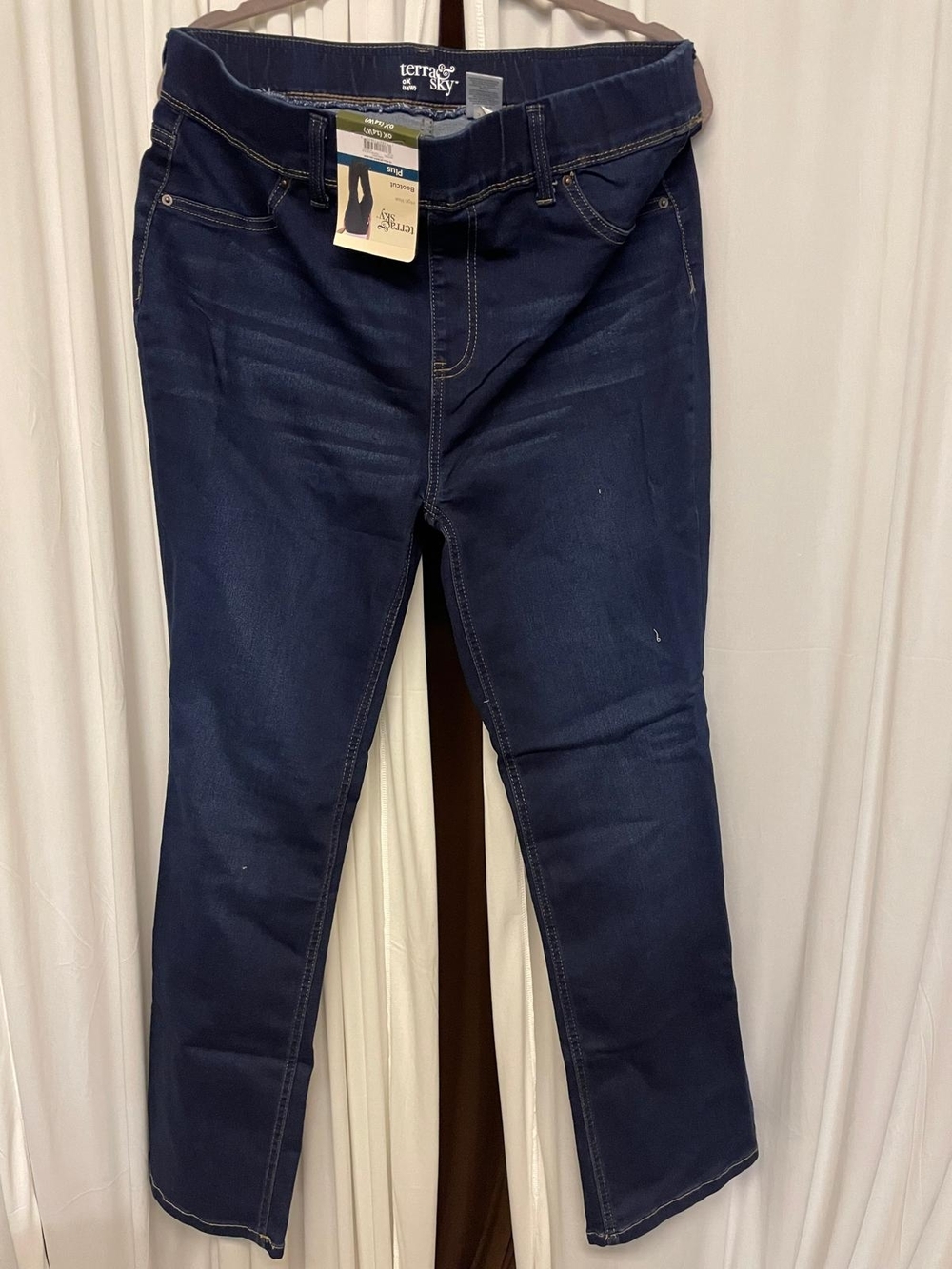Terra & Sky Indigo Blue Stretch Jeans with Contrast Stitching